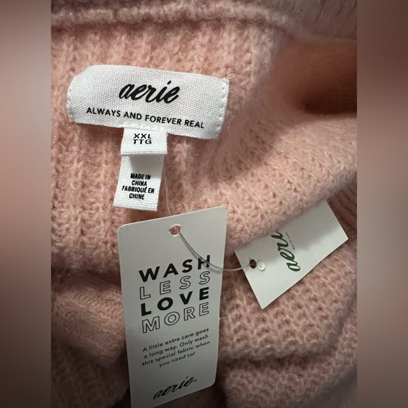 Aerie Unreal Ribbed Button Front Sweater Soft Blush Pink Knit Cardigan XXL - Picture 4 of 4
